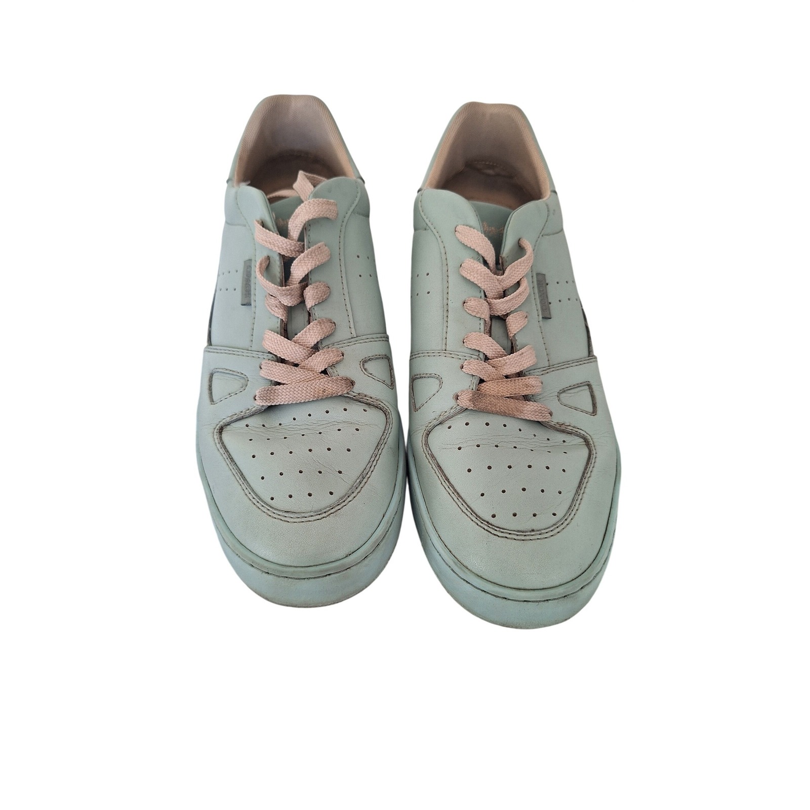 Coach Men Clip Leather Court Sneaker Size 11 D Color Light Teal C8975